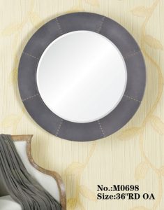round gray mirror M0698